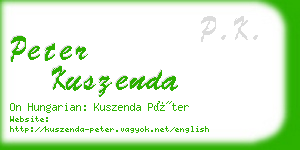 peter kuszenda business card
